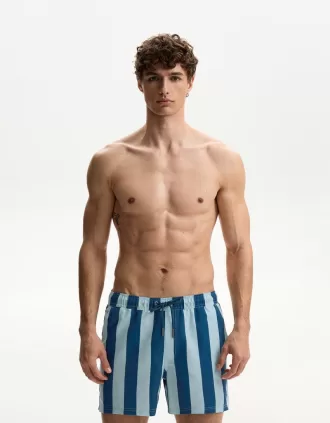 Boardshorts regulares con estampado Navy