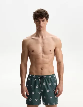 Boardshorts regulares con estampado Green