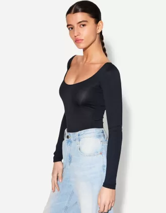 Body de manga larga Black
