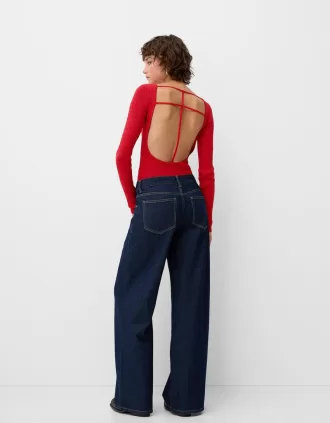 Body de manga larga con espalda abierta Red