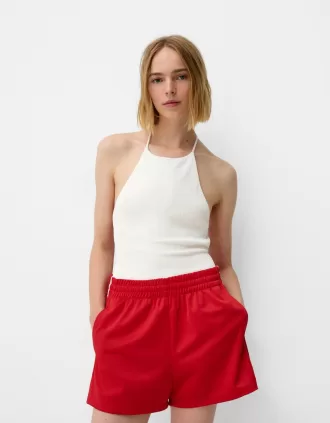 Body halter con espalda abierta Off white