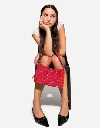 Bolso antelina con tachuelas Red