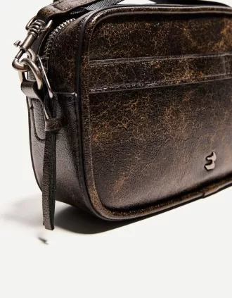 Bolso bandolera desgastado Brown