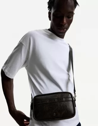 Bolso bandolera desgastado Brown