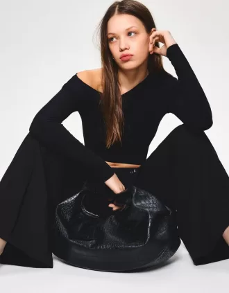 Bolso maxi efecto piel Black