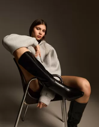 Botas con tacón de bloque BLACK