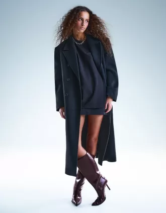 Botas de tacón ancho Maroon