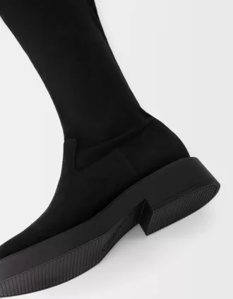 Botas planas hasta la rodilla BLACK