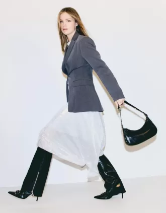 Botas polainas de tacón con hebillas BLACK