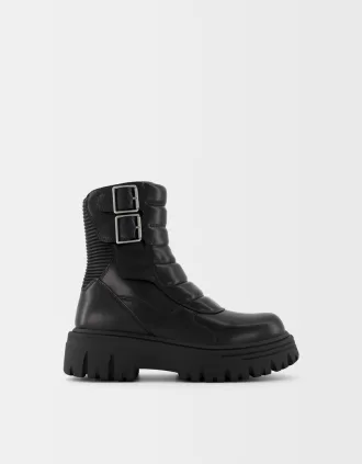 Botines de plataforma con hebillas BLACK