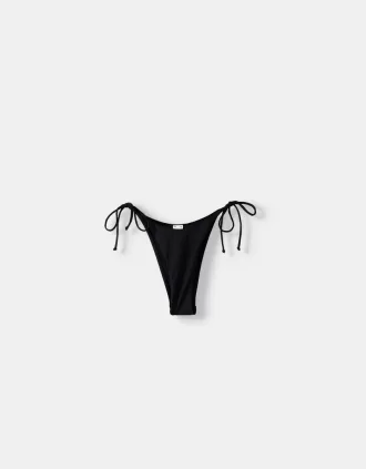 Braguita de bikini con tirantes finos Black