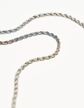 Cadena de acero retorcida Silver