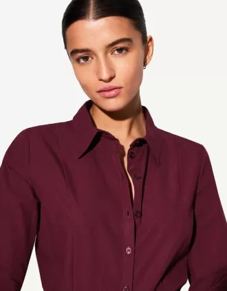 Camisa ajustada con mangas acampanadas Maroon