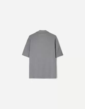 Camisa crepé manga corta Dark grey