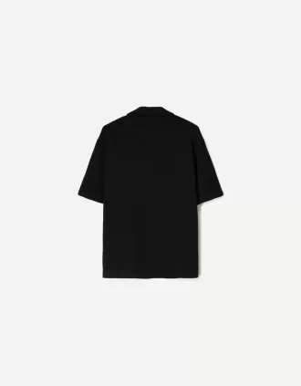 Camisa crepé manga corta Black