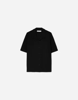 Camisa crepé manga corta Black