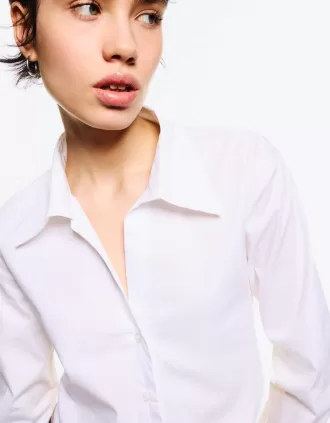 Camisa cropped de popelina con lazos White
