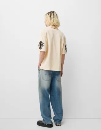 Camisa manga corta bordada Sand