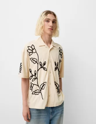 Camisa manga corta bordada Sand