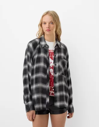 Camisa oversize cuadros Grey