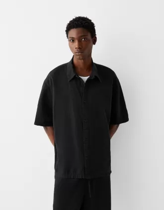 Camisa rustica manga corta Black
