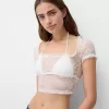 Camiseta Disney Bambi manga corta encaje Off white
