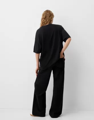 Camiseta Frieren oversize de manga corta Black