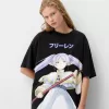 Camiseta Frieren oversize de manga corta Black