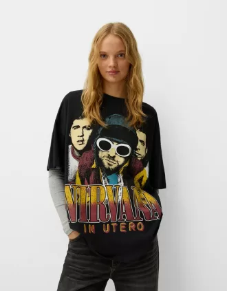 Camiseta Nirvana manga corta Black