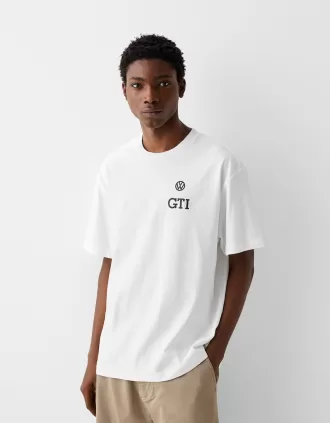 Camiseta Volkswagen Golf de manga corta y corte boxy White