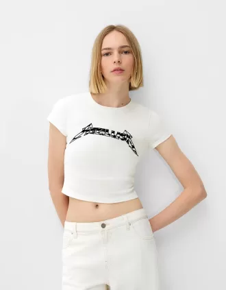 Camiseta ajustada Metallica de manga corta Off white
