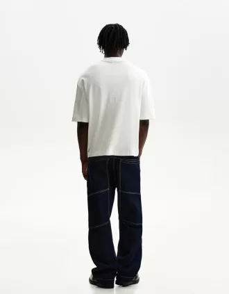 Camiseta boxy manga corta White