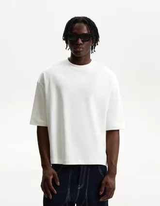 Camiseta boxy manga corta White