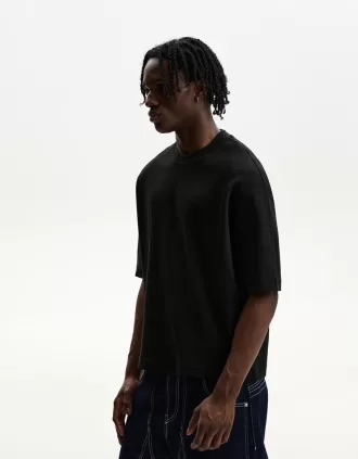 Camiseta boxy manga corta Black