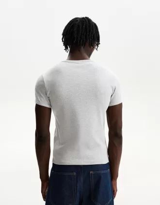 Camiseta canalé manga corta Grey
