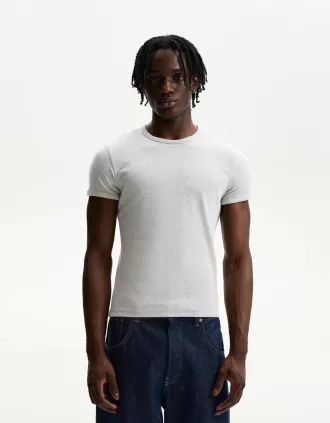 Camiseta canalé manga corta Grey