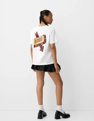 Camiseta con estampado Beershka x Beetlejuice White