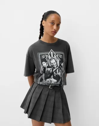 Camiseta con estampado Beershka x Beetlejuice Grey