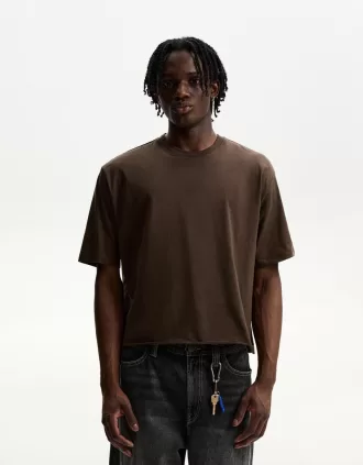 Camiseta cropped manga corta Brown