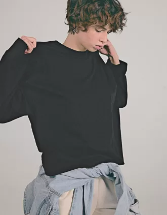 Camiseta de algodón de manga larga Black