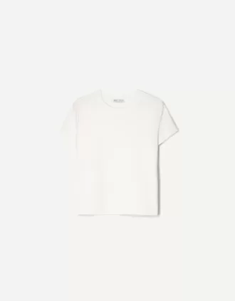 Camiseta de algodón grueso de manga corta Off white