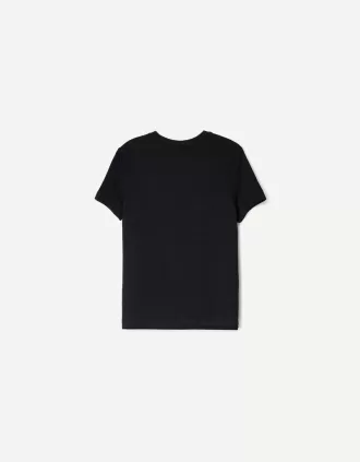 Camiseta de algodón grueso de manga corta Black