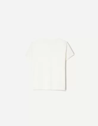 Camiseta de algodón grueso de manga corta Off white