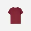 Camiseta de algodón grueso de manga corta Burgundy