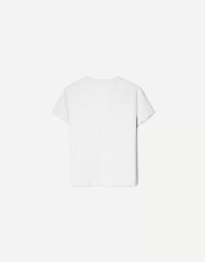 Camiseta de algodón grueso de manga corta Grey