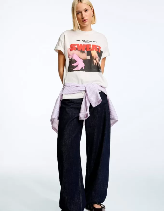 Camiseta de manga corta Sweat Charli xcx & Troye Sivan White Camiseta de manga corta Sweat Charli xcx & Troye Sivan White