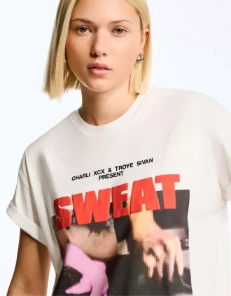 Camiseta de manga corta Sweat Charli xcx & Troye Sivan White