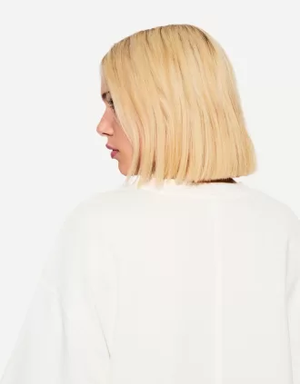 Camiseta de manga corta con corte cuadrado de algodón grueso Off white