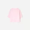 Camiseta de manga corta con corte cuadrado de algodón grueso Pink