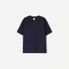 Camiseta de manga corta con cuello en V de algodón grueso Navy